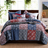 Heritage Americana Patchwork Quilted 3-Piece Bedding Set