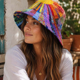Hippie Boho Sun Quilted Bucket Hat