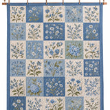 Blue Hydrangea Botanical Patchwork Quilted 3-Piece Bedding Set