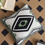 Southwestern Fringe Geometric Knitted Pillow Cover