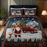 Santa Journey 3‑Piece Quilted Bedding Set