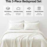 Washed Cotton Solid Color Quilted 3‑Piece Bedding Set