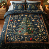 Winter Wonderland Pines Quilted Bedding Set