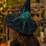 H.PAI Mystic Spider Web Quilted Gothic Witch Hat