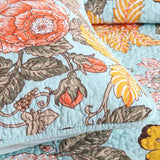 Golden Bloom Garden Quilted 3-Piece Bedding Set