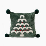 Christmas Tree Tufted Pom Pom Pillow Cover
