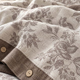 Vintage Botanical Floral Linen Cotton 4-Piece Duvet Cover Set