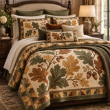 Autumn Oak & Acorn Harvest Quilted 3-Piece Bedding Set