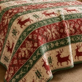 Reindeer Nordic Christmas Quilted 3-Piece Bedding Set
