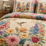 H.PAI Blossom Fields 3-Piece Quilted Bedding Set