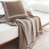 Geometric Knit Throw Blanket & Pillow Cover Set