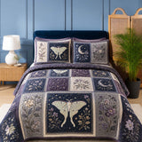 Luna Moth Quilted 3-Piece Bedding Set – Classic Americana Quilted Bedding With Matching Pillow Shams