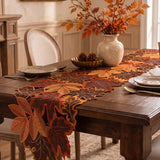 Autumn Maple Oak Leaf Cutout Fall Table Runner