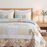 Botanical Garden Patchwork Quilted 3-Piece Bedding Set