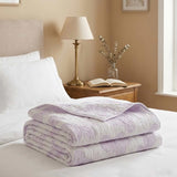 Lavender Butterfly Embossed Quilted Bedspread Puff Quilted Cotton Blanket