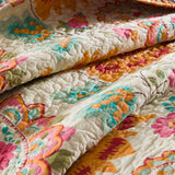 Boho Colorful Paisley Floral Patchwork Quilted 3‑Piece Bedding Set