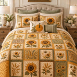 Sunflower Quilted 3-Piece Bedding Set