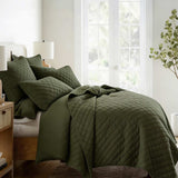 3-Piece Diamond Stitch Quilted Coverlet Set