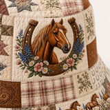 Western Horse Quilted Bucket Hat