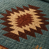 H.PAI Desert Aztec Star Quilted 3-Piece Bedding Set – Rustic Southwestern Quilted Bedding with Matching Pillow Shams
