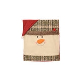 Santa Snowman Christmas Chair Back Protector, Plaid Xmas Dining Chair Slipcover with Santa Hat