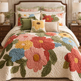 Cottage Garden Floral Quilted 3-Piece Bedding Set