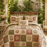 H.PAI Vintage Floral Patchwork Quilted 3-Piece Bedding Set – Luxury Quilted Bedding with Matching Pillow Shams