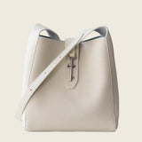 Top-grain cowhide bucket crossbody tote bag