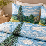 H.PAI Black Cat Meadow Garden Quilted 3-Piece Bedding Set