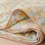 Botanical Floral 100% Cotton 4-Piece Summer Bedding Set – Breathable Cooling Comforter, Flat Sheet & 2 Pillowcases