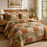 Daisy Cottage Garden Quilted 3-Piece Bedding Set