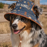 Personalized Western Quilted Dog Hat – Custom Pet Name With Ear Holes