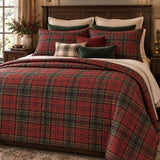 Christmas Tartan Plaid Quilted 3-Piece Bedding Set