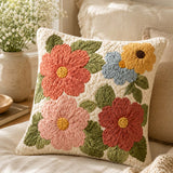 Flower Quilted Pillow Case