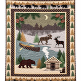 Woodland Bear and Moose Patchwork Quilted 3-Piece Bedding Set