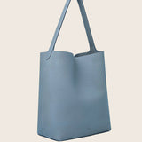 Hpai Medium Binah Bucket Bag in Leather - Fog Blue