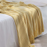 Classic Stripe Knitted Throw Blanket & Pillow Cover Set