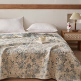 Vintage Floral 100% Cotton Gauze Soft Puff Blanket
