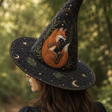H.PAI Enchanted Fox Handcrafted Quilted Witch Hat