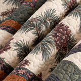 Pinecone Forest Patchwork Quilted 3-Piece Bedding Set