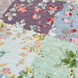 Sage Floral Patchwork Quilted 3-Piece Bedding Set