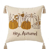 Hey, Autumn! Pumpkin Tassel Throw Pillow Cover