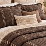 Stripe Ruffle Jacquard 100% Cotton Reversible Quilted 3-Piece Bedding Set
