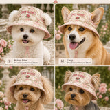 Personalized Rose Quilted Dog Hat – Custom Pet Name With Ear Holes