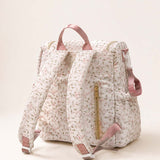 Floral Quilted Baby Diaper Bag Backpack With Stroller Straps