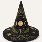 H.PAI Dark Forest Mushroom Witchcore Handcrafted Quilted Witch Hat