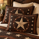 Rustic Americana Star Patchwork Quilted 3-Piece Bedding Set