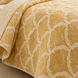H.PAI Golden Ginkgo Leaf Quilted 3-Piece Bedding Set