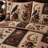 H.PAI Raven Rose Moonlight Quilted 3-Piece Bedding Set