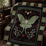 Moonlit Luna Moth Mystic Garden Quilted Blanket